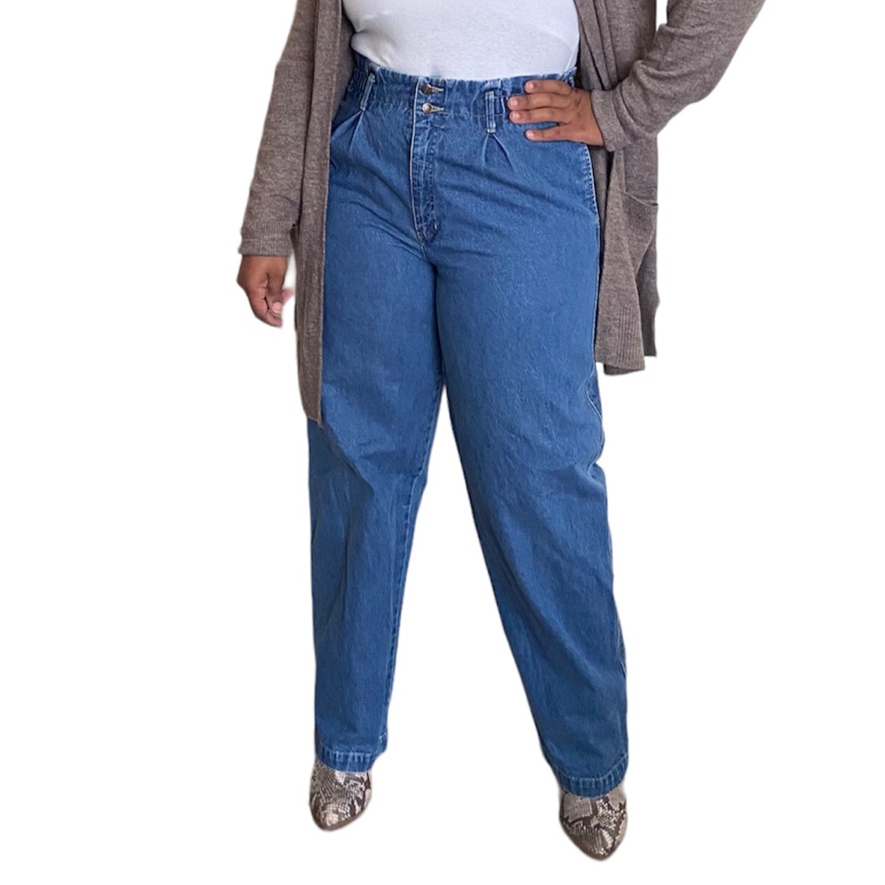 Lizwear Trousers Vintage High Rise Denim Mom Baggy Straight Leg